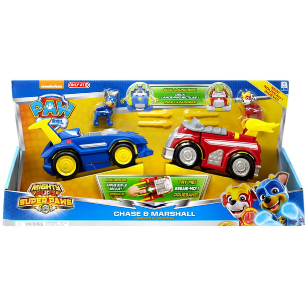 Paw Patrol Nickelodeon Mighty Pups Super Paws Set of 2 Toys Marshall Chase for sale online